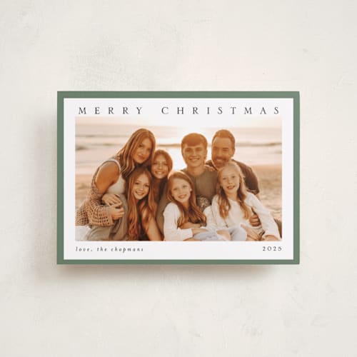 This is a pine petite holiday cards with standard by Chris Griffith called holiday feels printing on recycled smooth signature in petite