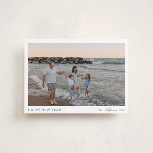 This is a lake petite holiday cards with standard by Annie Shapiro called primrose printing on recycled smooth signature in petite