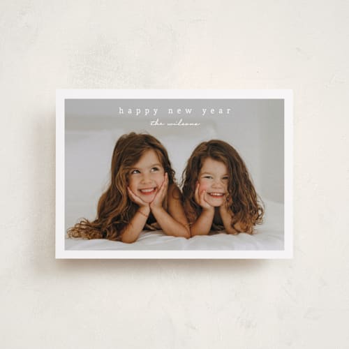 This is a snow petite holiday cards with standard by Stacey Meacham called simplest border printing on recycled smooth signature in petite