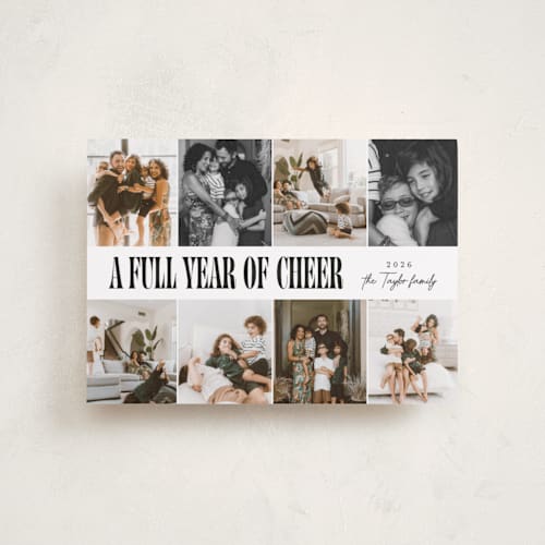 This is a midnight petite holiday cards with standard by Alethea and Ruth called slideshow lineup printing on recycled smooth signature in petite