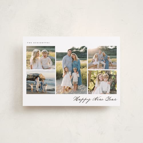 This is a chestnut petite holiday cards with standard by Wildfield Paper Co called drift printing on recycled smooth signature in petite