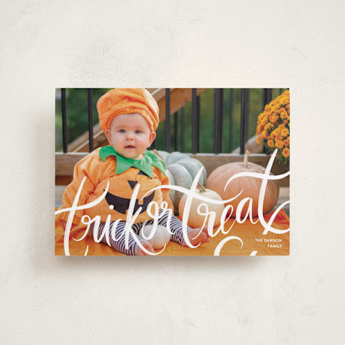 This is a ghost halloween party invitations cards by Pixel and Hank called good times printing on recycled smooth signature in petite