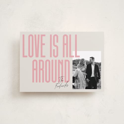 This is a petal valentines day with standard by Jackie Crawford called love is all around printing on recycled smooth signature in petite