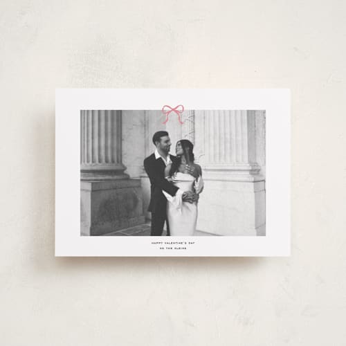 This is a petal valentines day with standard by Annie Shapiro called sealed with a bow printing on recycled smooth signature in petite
