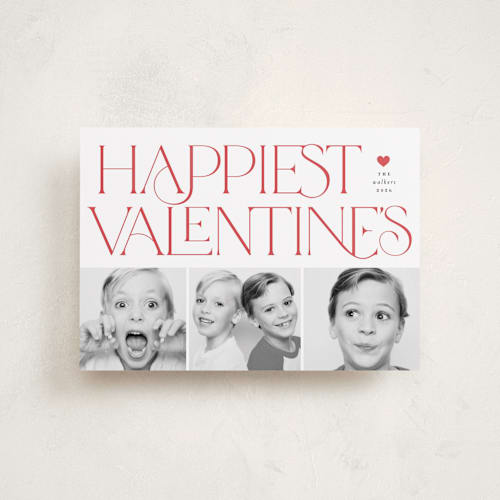 This is a rose valentines day with standard by Laura Hamm called happiest valentine's printing on recycled smooth signature in petite