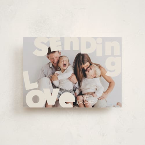 This is a cream valentines day with standard by Baumbirdy called big type printing on recycled smooth signature in petite