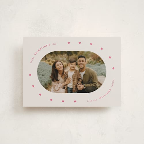 This is a sand valentines day with standard by Kristin Oliversen called oval valentine printing on recycled smooth signature in petite