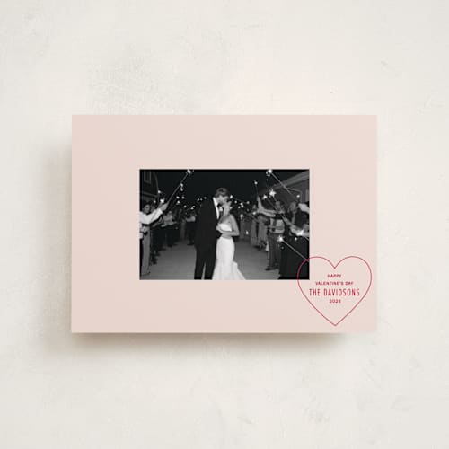 This is a blush valentines day with standard by Baumbirdy called stamp printing on recycled smooth signature in petite