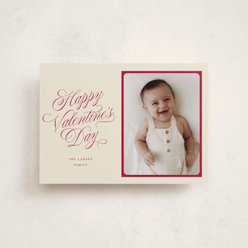 This is a cream valentines day with standard by Robert and Stella called valentines classic printing on recycled smooth signature in petite