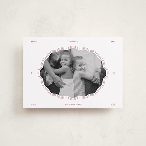 This is a snow valentines day with standard by Danielle Nakashima called modern squiggle frame printing on recycled smooth signature in petite