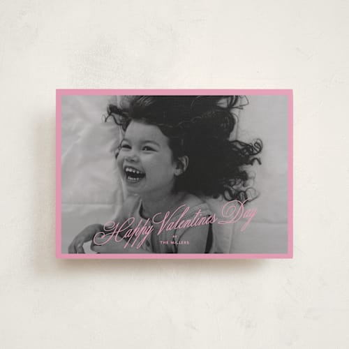 This is a bubblegum valentines day with standard by Kelly Watkins called minimal frame printing on recycled smooth signature in petite