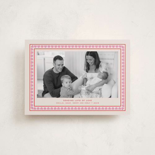 This is a strawberry valentines day with standard by Megan Davis called hygge printing on recycled smooth signature in petite