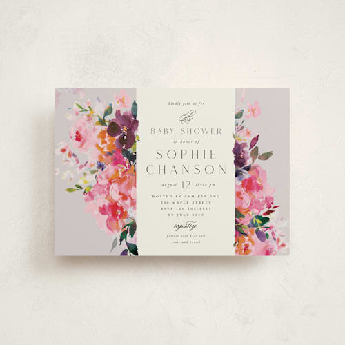 This is a rose baby shower postcards with standard by Lori Wemple called blooms printing on signature in postcard