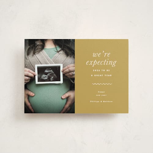 This is a sunshine babys first christmas with standard by Corinne Malesic called expecting printing on signature in postcard