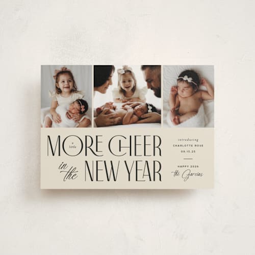 This is a vanilla babys first christmas with standard by Heather Schertzer called more cheer printing on signature in postcard