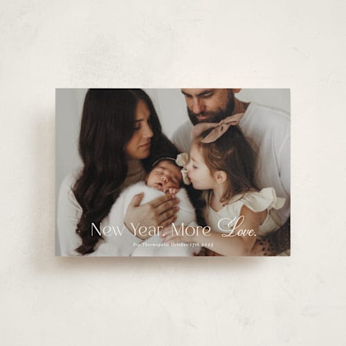 This is a snow babys first christmas with standard by Angela Garrick called more love printing on signature in postcard