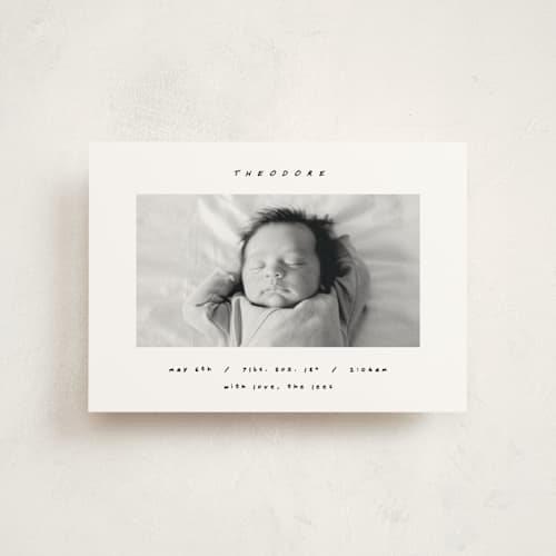 This is a snow petite birth announcements with standard by AK Graphics called pano printing on signature in petite