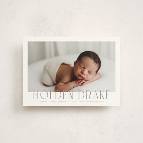 This is a latte birth announcement postcards with standard by Jessica Williams called sweetest name printing on signature in postcard
