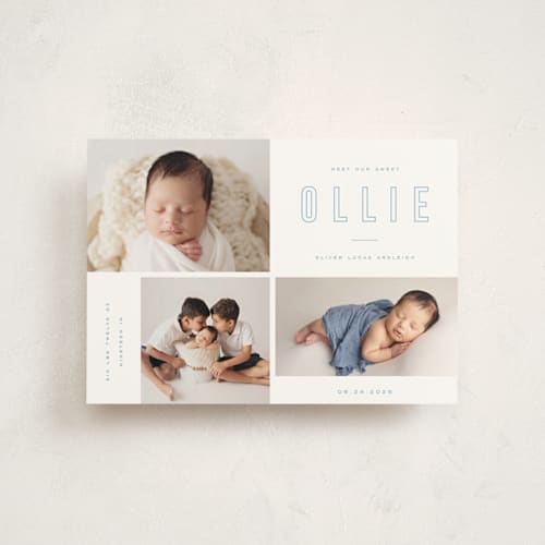This is a sky birth announcement postcards with standard by Kristie Kern called sweet gallery printing on signature in postcard