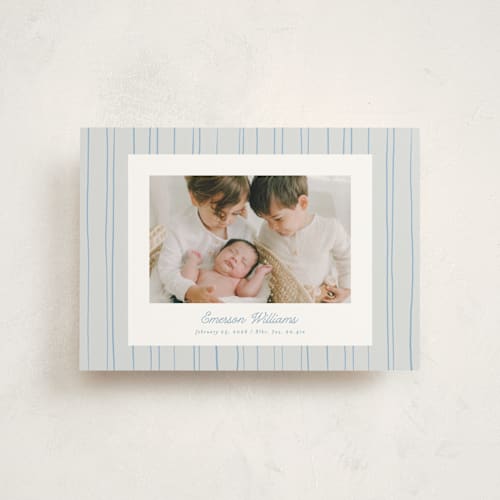 This is a sky birth announcement postcards with standard by Tamara Hilje called rayitas printing on signature in postcard