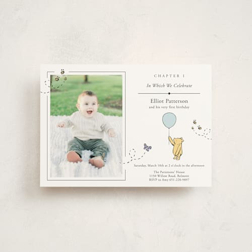 This is a cloud petite kids birthday invitations with standard by Heather Schertzer called disney sweetest adventure printing on signature in petite