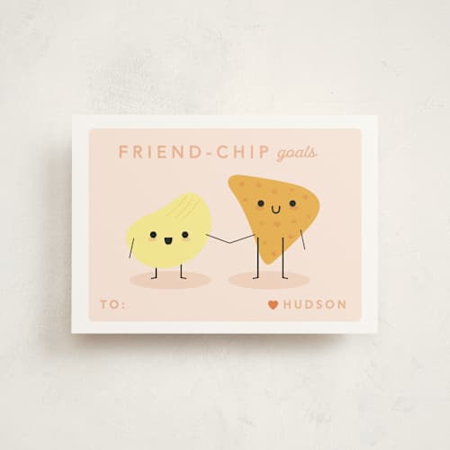 This is a grapefruit mailed classroom valentines cards with flat by Hudson meet Rose called friend-chip printing on signature in petite