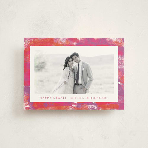 This is a poppy diwali cards with standard by AK Graphics called bright diwali printing on signature in postcard