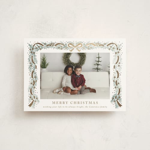 This is a snowflake christmas postcards with foil pressed by Petra Kern called timeless printing on signature in postcard