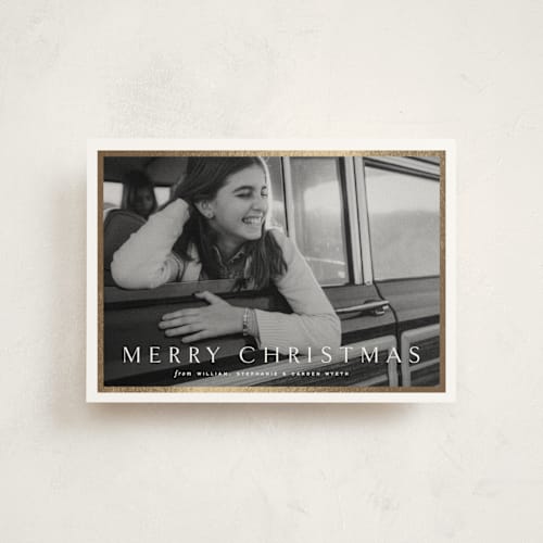 This is a cotton christmas postcards with foil pressed by Amy Kross called winds printing on signature in postcard