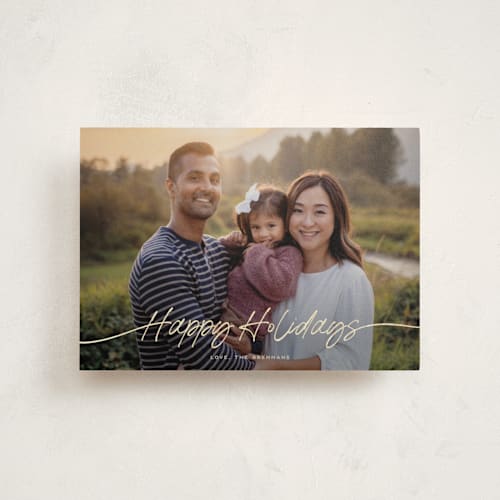 This is a pudding christmas postcards with foil pressed by Leia Matt called faubourg printing on signature in postcard