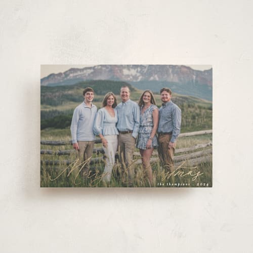 This is a winter christmas postcards with foil pressed by Morgan Kendall called modern traditionalist printing on signature in postcard