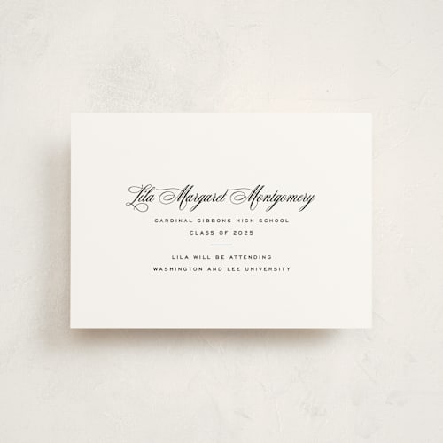 This is a pearl graduation announcements with standard by Megan Davis called cannes printing on triplethick in petite