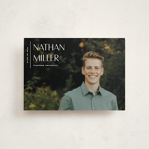This is a chalk graduation announcements with standard by Anupama called editorial modern printing on signature in petite
