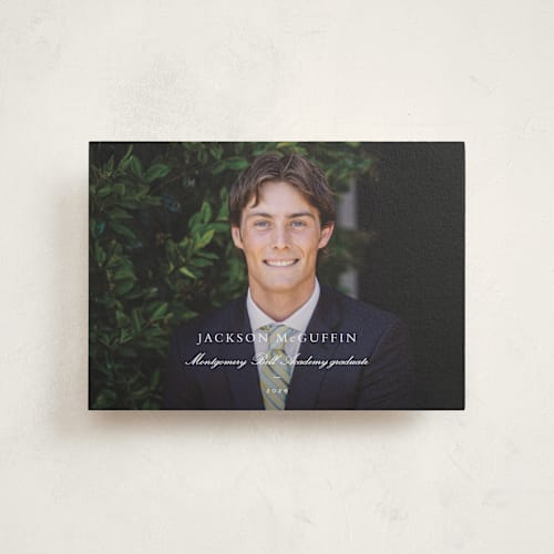 This is a cloud graduation announcements with standard by Sara Hicks Malone called academy printing on signature in petite