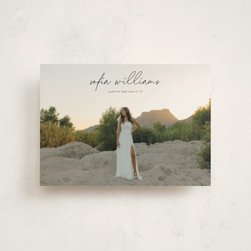 This is a onyx graduation announcements with standard by Eric Ransom called high script printing on signature in petite