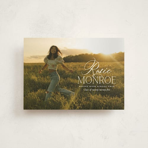 This is a cotton graduation announcements with standard by Oscar and Emma - Karly Depew called classic allure printing on signature in petite