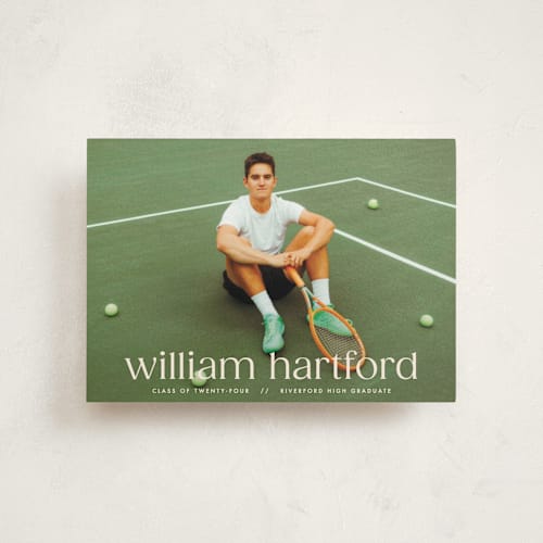 This is a silk graduation announcements with standard by Ellen Schlegelmilch called hartford printing on signature in petite