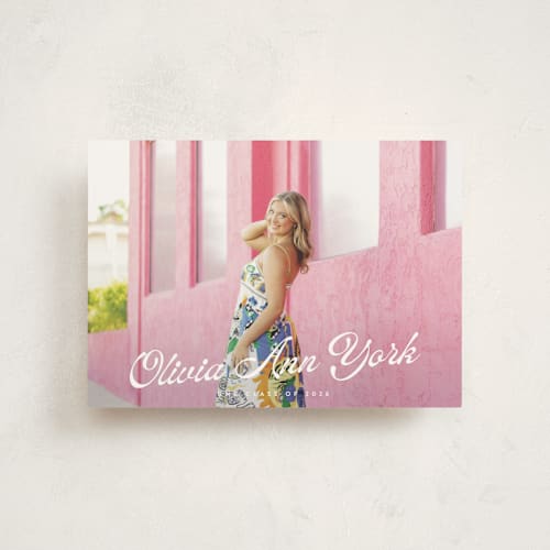 This is a diamond graduation announcements with standard by Julie Ley called modern retro printing on signature in petite