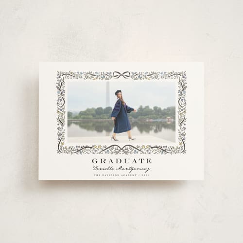 This is a ink graduation announcements with standard by Petra Kern called floristica printing on signature in petite