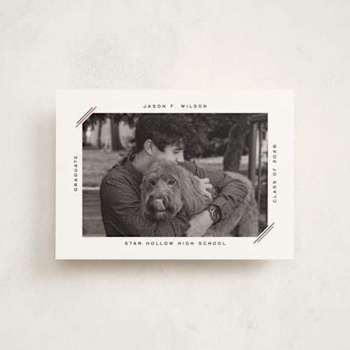 This is a coal graduation announcements with standard by Claudia Orengo called color stripes printing on signature in petite