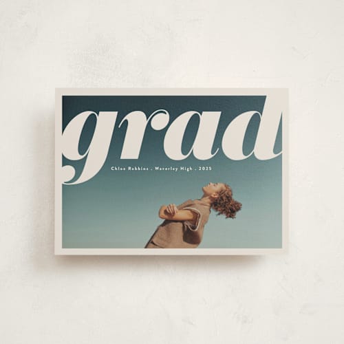 This is a mist graduation announcements with standard by Gwen Bedat called the cover printing on signature in postcard