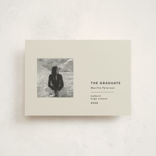 This is a sandstone graduation announcements with standard by Bryanna Mehner called modern achievement printing on signature in postcard