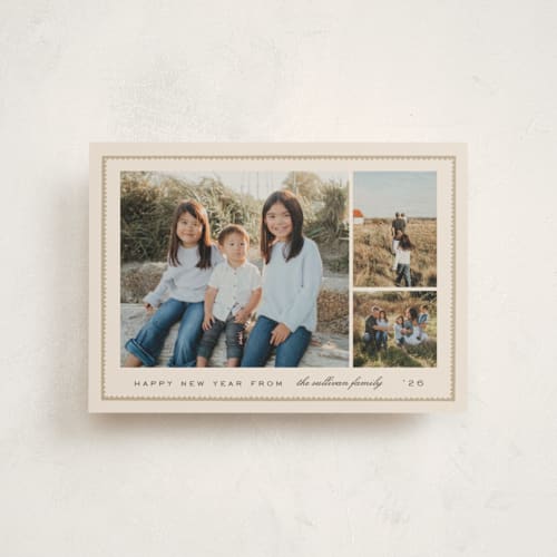 This is a eggnog petite holiday cards with standard by Amy Kross called sealed printing on signature in petite