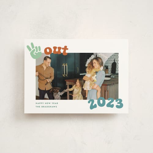 This is a mint christmas postcards with standard by Megan Davis called peace out printing on signature in postcard
