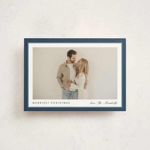 This is a glacier christmas postcards with standard by Carolyn MacLaren called ribbon frame printing on signature in postcard