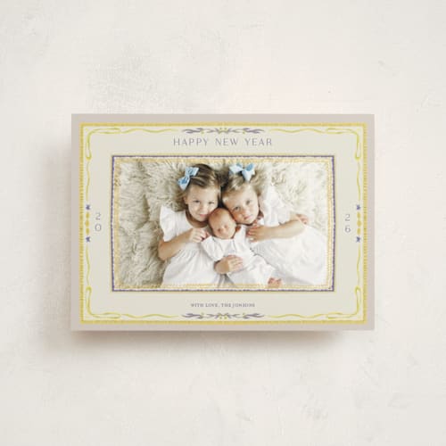 This is a cornucopia christmas postcards with standard by Lucrecia Caporale called delicate botanical frame printing on signature in postcard