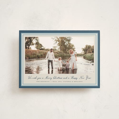 This is a blue spruce christmas postcards with standard by Petra Kern called oasis printing on signature in postcard