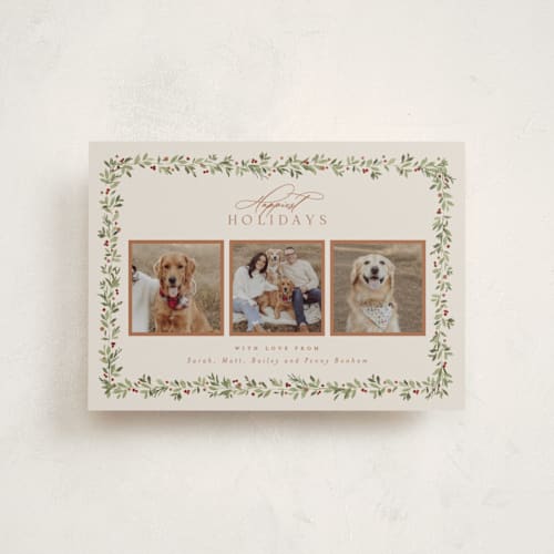 This is a mulled wine christmas postcards with standard by Everett Paper Goods called laurel garland printing on signature in postcard