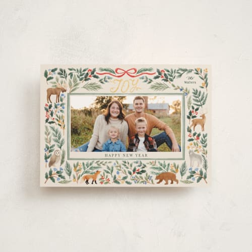 This is a pine christmas postcards with standard by Elly called wild forest printing on signature in postcard