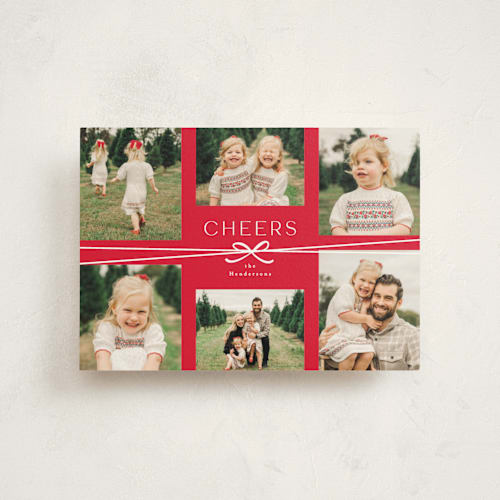 This is a apple christmas postcards with standard by Everett Paper Goods called multi ribbon printing on signature in postcard